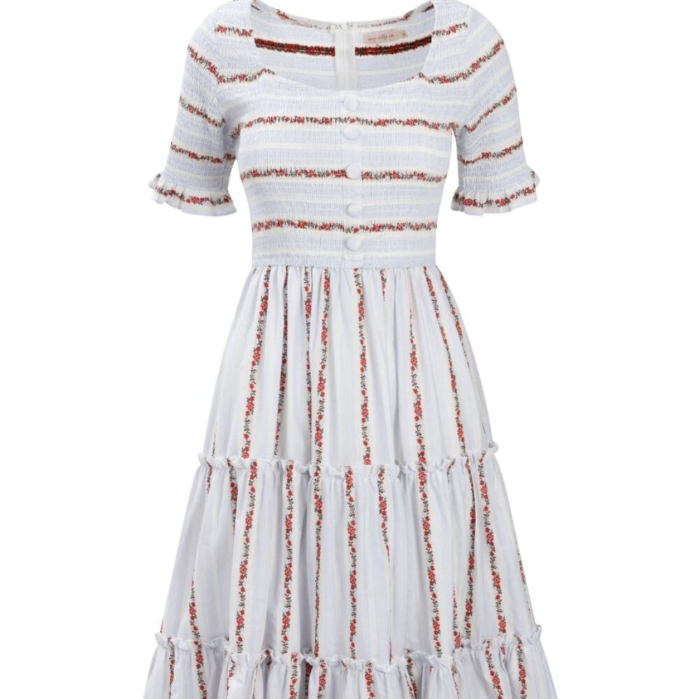 Ivy City Co - Beatrice Dress in Floral Stripe  - M Perfect For Easter! - Picture 5 of 9